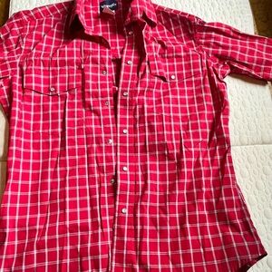 Wrangler Men's Red Checkered Casual Shirt
